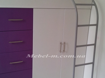 Детская кровать двухъярусная сиреневая