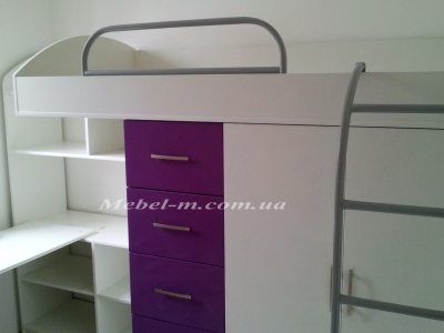 Детская кровать двухъярусная сиреневая