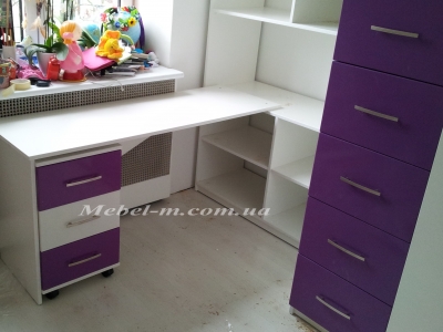 Детская кровать двухъярусная сиреневая