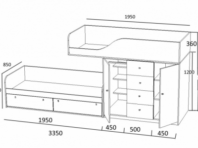 Детская двухъярусная кровать