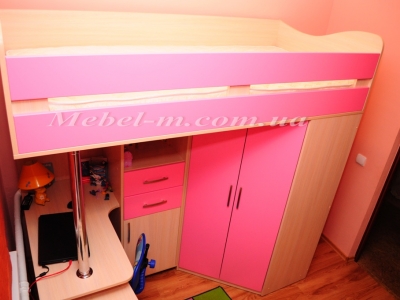 Детская двухъярусная кровать для девочки