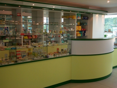 Мебель для торгового зала аптеки
