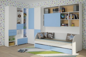 Детская комната в голубых тонах