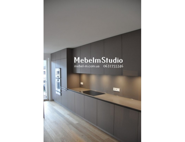 Кухня в современном шоколад хай-тек high-tech