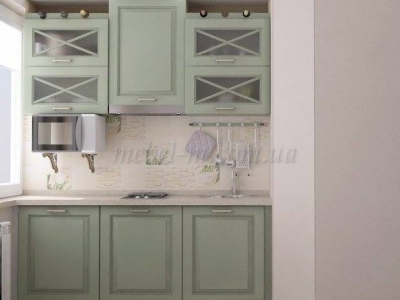 Кухня с крашеными фасадами компатная