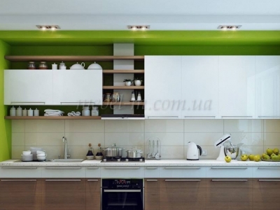 Прямая двухцветная кухня