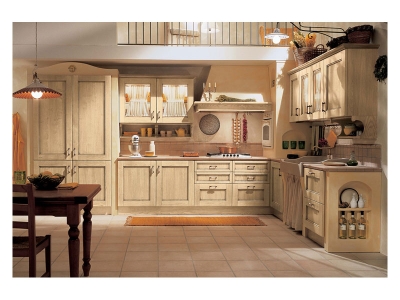 Кухня классика из дерева цвет светлая ольха