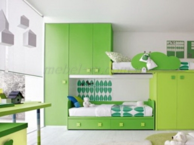 Детская комната для подростка зеленая
