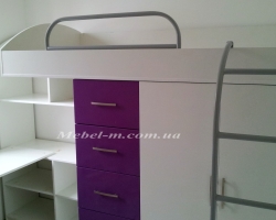 Детская кровать двухъярусная сиреневая