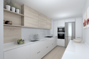 Дизайн светлой кухни в современном стиле на заказ