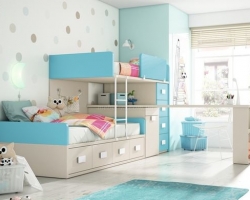 Двухъярусная детская кровать с детскую комнату