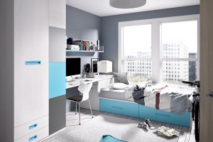 Детская комната с кроватью и шкафом