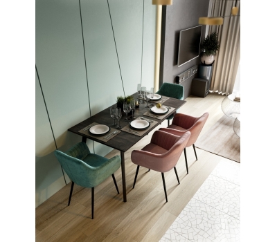 Кухня до потолка в современном стиле фисташковый и дерево.