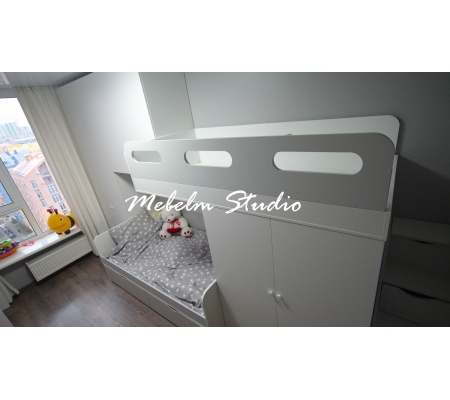 Детская комната двухъярусная кровать