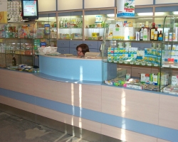 Аптечная мебель в голубом цвете