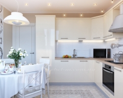 Дизайн кухни - фото с МДФ фасадами глянцевые