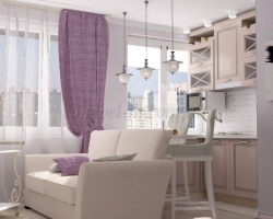 Кухня с крашеными фасадами компатная