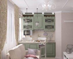 Кухня с крашеными фасадами компатная