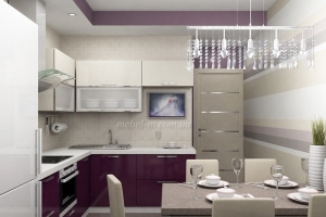 Кухня - фото с МДФ фасадами алюминиевый