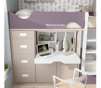 Детская комната с двухъярусной кроватью - Мокко