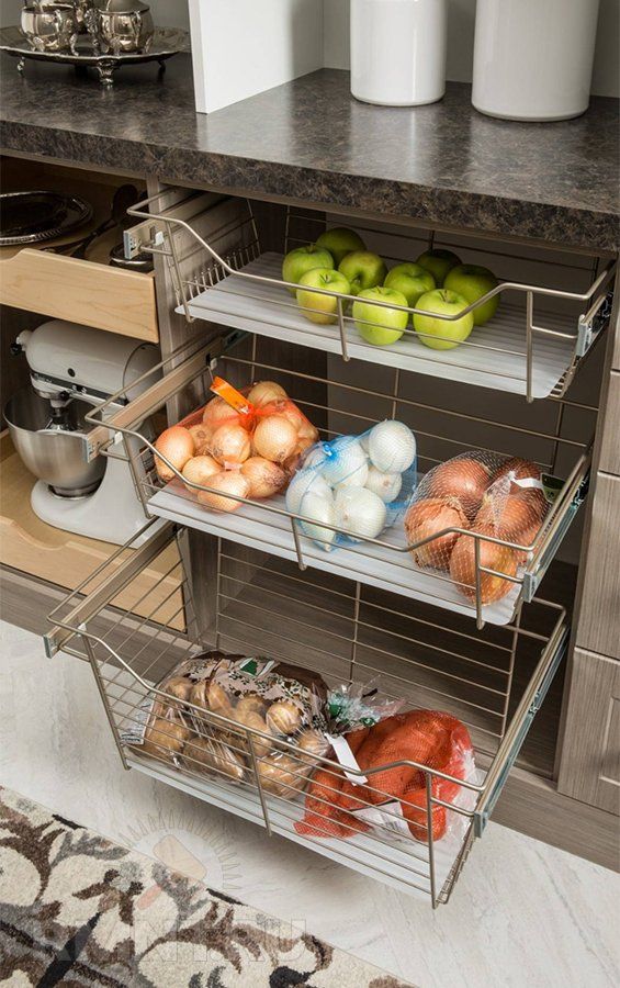 Оригинальные идеи хранения овощей и фруктов на кухне